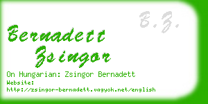 bernadett zsingor business card